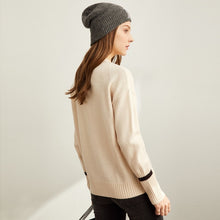 Load image into Gallery viewer, Amii spring semi-turtleneck knit sweater women causal oneck full sleeves loose pullover tops 11930334
