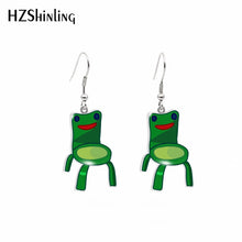 Load image into Gallery viewer, 2020 New Arrival Acrylic Hook Drop Earrings Froggy Chairs Cartoon Printing Dangle Hook Earrings Shrinky Dinks Earrings Epoxy
