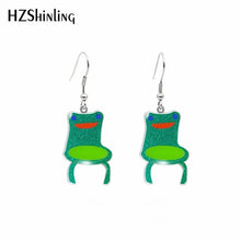 Load image into Gallery viewer, 2020 New Arrival Acrylic Hook Drop Earrings Froggy Chairs Cartoon Printing Dangle Hook Earrings Shrinky Dinks Earrings Epoxy
