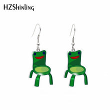 Load image into Gallery viewer, 2020 New Arrival Acrylic Hook Drop Earrings Froggy Chairs Cartoon Printing Dangle Hook Earrings Shrinky Dinks Earrings Epoxy
