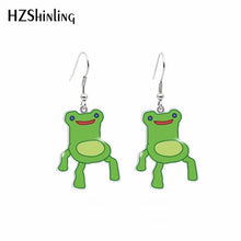 Load image into Gallery viewer, 2020 New Arrival Acrylic Hook Drop Earrings Froggy Chairs Cartoon Printing Dangle Hook Earrings Shrinky Dinks Earrings Epoxy
