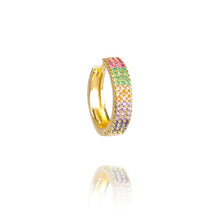 Load image into Gallery viewer, 1 pcs INS New rainbow zircon earrings for women dropping Hoop earrings crystal butterfly heart shell Bohemia jewelry gifts
