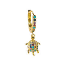 Load image into Gallery viewer, 1 pcs INS New rainbow zircon earrings for women dropping Hoop earrings crystal butterfly heart shell Bohemia jewelry gifts
