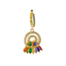 Load image into Gallery viewer, 1 pcs INS New rainbow zircon earrings for women dropping Hoop earrings crystal butterfly heart shell Bohemia jewelry gifts
