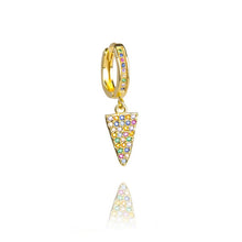 Load image into Gallery viewer, 1 pcs INS New rainbow zircon earrings for women dropping Hoop earrings crystal butterfly heart shell Bohemia jewelry gifts
