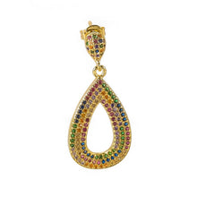 Load image into Gallery viewer, 1 pcs INS New rainbow zircon earrings for women dropping Hoop earrings crystal butterfly heart shell Bohemia jewelry gifts
