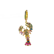 Load image into Gallery viewer, 1 pcs INS New rainbow zircon earrings for women dropping Hoop earrings crystal butterfly heart shell Bohemia jewelry gifts
