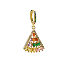 Load image into Gallery viewer, 1 pcs INS New rainbow zircon earrings for women dropping Hoop earrings crystal butterfly heart shell Bohemia jewelry gifts
