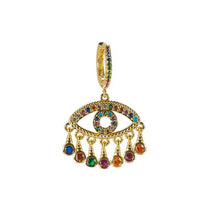 Load image into Gallery viewer, 1 pcs INS New rainbow zircon earrings for women dropping Hoop earrings crystal butterfly heart shell Bohemia jewelry gifts
