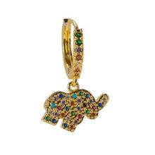 Load image into Gallery viewer, 1 pcs INS New rainbow zircon earrings for women dropping Hoop earrings crystal butterfly heart shell Bohemia jewelry gifts
