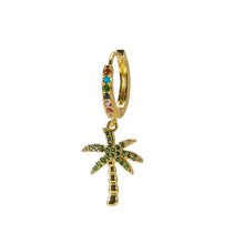 Load image into Gallery viewer, 1 pcs INS New rainbow zircon earrings for women dropping Hoop earrings crystal butterfly heart shell Bohemia jewelry gifts
