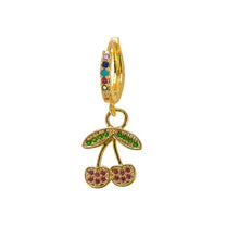 Load image into Gallery viewer, 1 pcs INS New rainbow zircon earrings for women dropping Hoop earrings crystal butterfly heart shell Bohemia jewelry gifts
