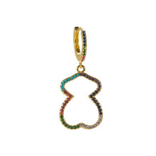 Load image into Gallery viewer, 1 pcs INS New rainbow zircon earrings for women dropping Hoop earrings crystal butterfly heart shell Bohemia jewelry gifts
