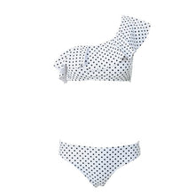 Load image into Gallery viewer, One Shoulder Bikini Tanga 2020 Two Piece Seperate Swimwear Swimsuit Women Dot Print Ruffle Bikini Set Bandeau Swim Suit
