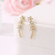 Load image into Gallery viewer, Korean Rhinestone Earrings Jewelry Crown Geometric Round Stud Earrings For Women Simple Bar Flower Earing Ear Climber Girls
