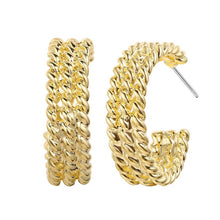 Load image into Gallery viewer, 17KM Trendy Gold Copper Hoop Earring for Women Girls Elegant Geometric Circle Twist Round Earrings Minimalist Brincos Jewelry
