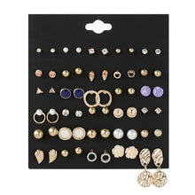 Load image into Gallery viewer, 2020 New Statement Mixed Crystal Rhinestone Pearl Stud Earrings For Women Trendy Resin Flower Heart Shape Wedding Earrings Gift
