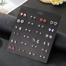 Load image into Gallery viewer, 2020 New Statement Mixed Crystal Rhinestone Pearl Stud Earrings For Women Trendy Resin Flower Heart Shape Wedding Earrings Gift
