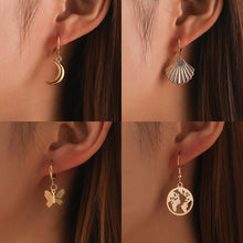 Load image into Gallery viewer, Fashion Classic Geometric Women Dangle Star Earrings Asymmetric Earrings Of Moon Female Korean Jewelry Women's earrings
