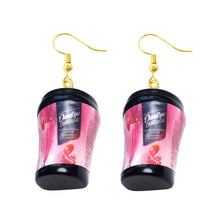 Load image into Gallery viewer, Women Earring Made Cute Girls Eardrop Funny Gift Sweet Handmade Cartoons Mini Fruit Drink Ham Sausage Toothpaste Shampoo
