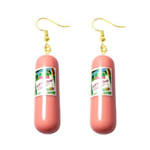 Load image into Gallery viewer, Women Earring Made Cute Girls Eardrop Funny Gift Sweet Handmade Cartoons Mini Fruit Drink Ham Sausage Toothpaste Shampoo

