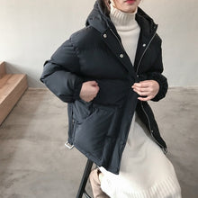 Load image into Gallery viewer, 2020 Women's Jacket Streetwear Cotton Padded Winter Warm Coat Female Black Parkas with Sashes Korean Style Woman Clothing
