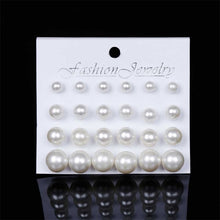 Load image into Gallery viewer, EN 12 Pairs Flower Women'S Earrings Set Pearl Crystal Stud Earrings Boho Geometric Tassel Earrings For Women 2020 Jewelry Gift
