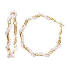 Load image into Gallery viewer, 17KM Punk Minimalist Chain Copper Hoop Earring for Women Elegant Circle Pearl Earrings Simple Round Brincos Jewelry Pendientes
