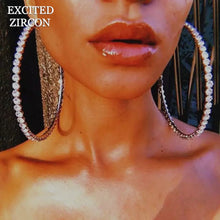 Load image into Gallery viewer, 2020 Fashion New Round Circle Earrings Big Hoop Earrings Shiny Zircon Delicate Crystal Earrings Girl Party Accessories
