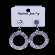 Load image into Gallery viewer, 2020 Fashion New Round Circle Earrings Big Hoop Earrings Shiny Zircon Delicate Crystal Earrings Girl Party Accessories
