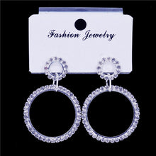 Load image into Gallery viewer, 2020 Fashion New Round Circle Earrings Big Hoop Earrings Shiny Zircon Delicate Crystal Earrings Girl Party Accessories
