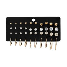 Load image into Gallery viewer, 12 Pairs/Set Women's Earrings Set Pearl Earrings For Women Bohemian Fashion Jewelry 2020 Geometric Crystal Heart Stud Earrings
