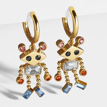 Load image into Gallery viewer, Miwens Bauble Bar Newest Crystal Palms Dangle Earrings For Women Watermelon Filet Statement Earrings Evil Eye Maxi Ear Jewelry
