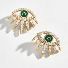 Load image into Gallery viewer, Miwens Bauble Bar Newest Crystal Palms Dangle Earrings For Women Watermelon Filet Statement Earrings Evil Eye Maxi Ear Jewelry
