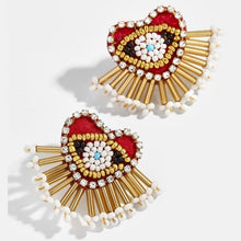Load image into Gallery viewer, Miwens Bauble Bar Newest Crystal Palms Dangle Earrings For Women Watermelon Filet Statement Earrings Evil Eye Maxi Ear Jewelry
