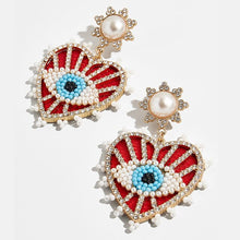 Load image into Gallery viewer, Miwens Bauble Bar Newest Crystal Palms Dangle Earrings For Women Watermelon Filet Statement Earrings Evil Eye Maxi Ear Jewelry
