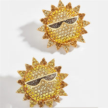 Load image into Gallery viewer, Miwens Bauble Bar Newest Crystal Palms Dangle Earrings For Women Watermelon Filet Statement Earrings Evil Eye Maxi Ear Jewelry
