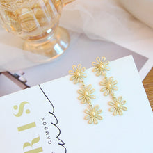 Load image into Gallery viewer, Korean Elegant Yellow Flower Petal Tassel Drop Earrings For Women Students Fashion Party Pendientes Jewelry

