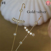 Load image into Gallery viewer, Ear Wrap Crawler Hook Earrings for Women Surround Auricle Diagonal Stud Copper Inlaid Zircon Piercing Earrings  (1 Pair)
