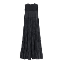 Load image into Gallery viewer, [EAM] Women Black Pleated Split Joint Long Dress New Round Neck Sleeveless Loose Fit Fashion Tide Spring Summer 2020 1Z402
