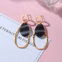Load image into Gallery viewer, POXAM New Korean Statement Earrings for women Black Cute Arcylic Geometric Dangle Drop Gold Earings Brincos 2020 Fashion Jewelry
