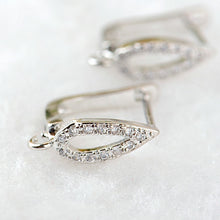 Load image into Gallery viewer, 4PCS 11x12MM 24K Gold Color Brass with Zircon Earring Clasp Stud Earring High Quality DIY Jewelry Making Findings Accessories
