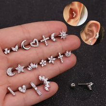 Load image into Gallery viewer, One Piece Piercing Earrings for Women Fashion Jewelry brincos 2020 Heart Moon Star Stud Earrings Initial Ear Cartilage Earings
