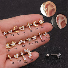 Load image into Gallery viewer, One Piece Piercing Earrings for Women Fashion Jewelry brincos 2020 Heart Moon Star Stud Earrings Initial Ear Cartilage Earings
