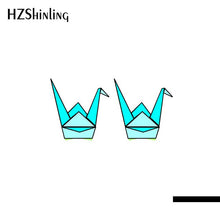 Load image into Gallery viewer, 2020 New Cartoon paper crane Printing Transparent Earrings Resin Epoxy Shrinky Dinks Accessories
