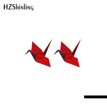Load image into Gallery viewer, 2020 New Cartoon paper crane Printing Transparent Earrings Resin Epoxy Shrinky Dinks Accessories
