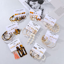 Load image into Gallery viewer, DAXI Bohemian Big Gold Hopp Earrings For Women Trendy Pearl Earring Hoops Fashion Korean Acrylic Women Earings Set Jewelry 2020
