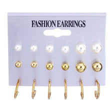 Load image into Gallery viewer, DAXI Bohemian Big Gold Hopp Earrings For Women Trendy Pearl Earring Hoops Fashion Korean Acrylic Women Earings Set Jewelry 2020
