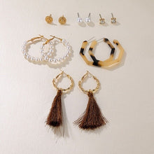 Load image into Gallery viewer, DAXI Bohemian Big Gold Hopp Earrings For Women Trendy Pearl Earring Hoops Fashion Korean Acrylic Women Earings Set Jewelry 2020
