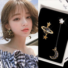 Load image into Gallery viewer, New Asymmetrical Star Moon Earrings Women Fashion Korean Temperament Earring Long Personality Ear Jewelry Exquisite Earrings
